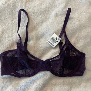 NWT INC Purple Bra Underwire Unpadded Size Medium 34B 34C 36B Minimalist $20